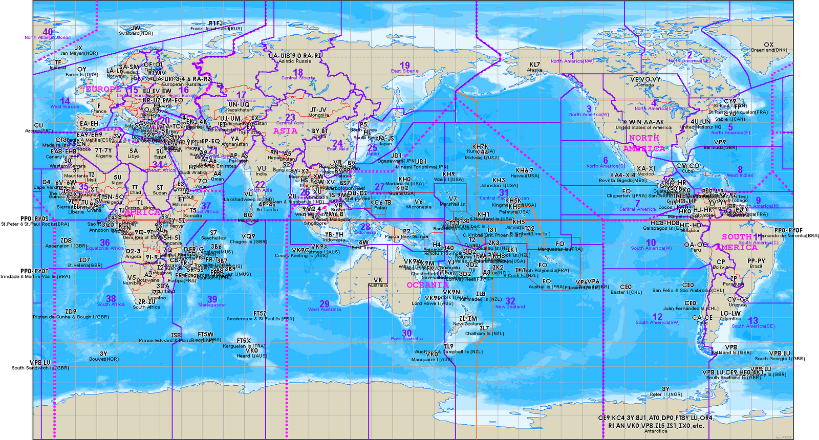 CQ Zone Map